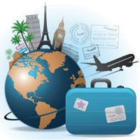 l'agenzia di viaggi tra destinazioni aerei valigie e passaporti 